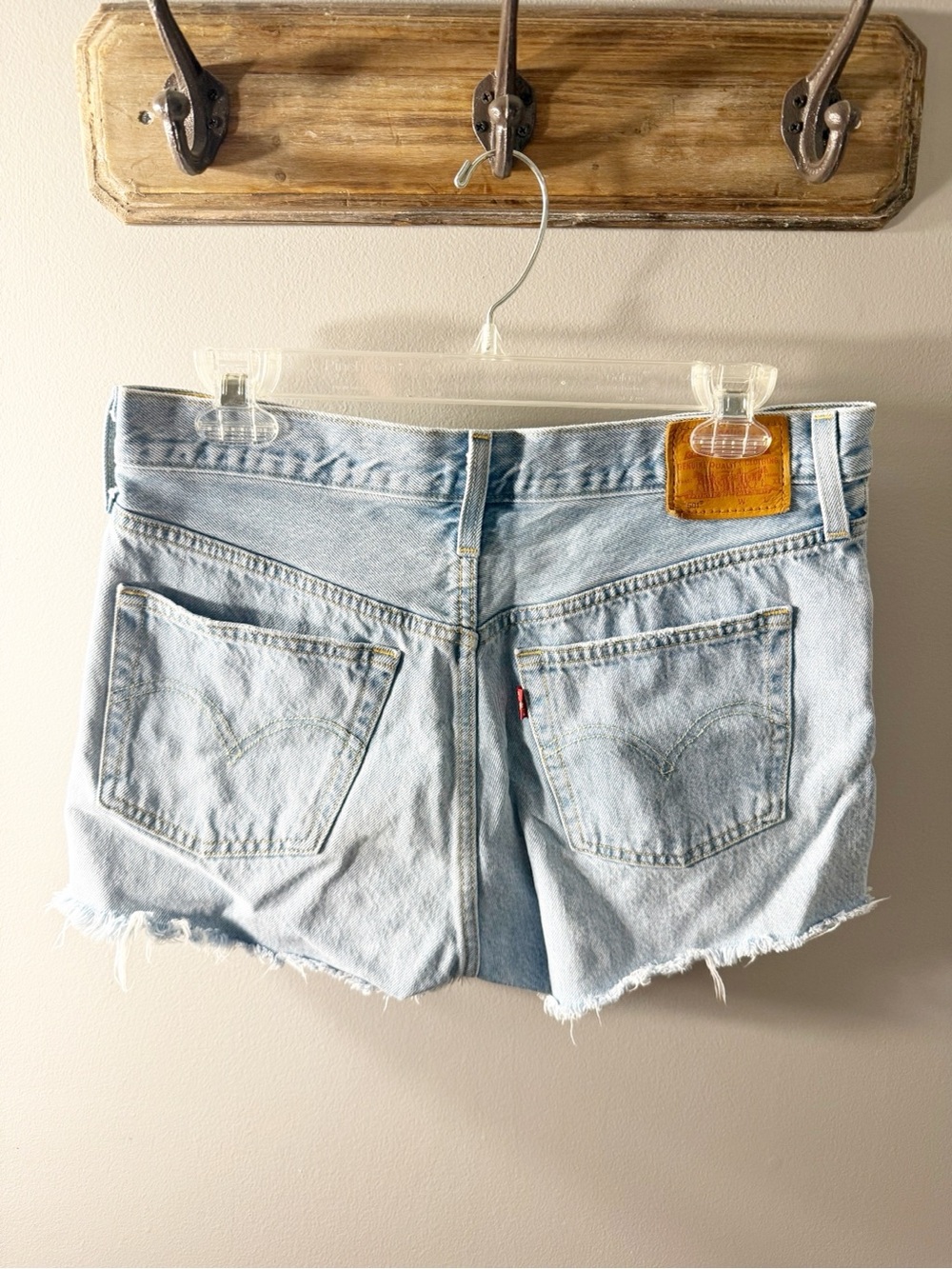 Levi's High Rise Light Wash Denim Cutoff Shorts